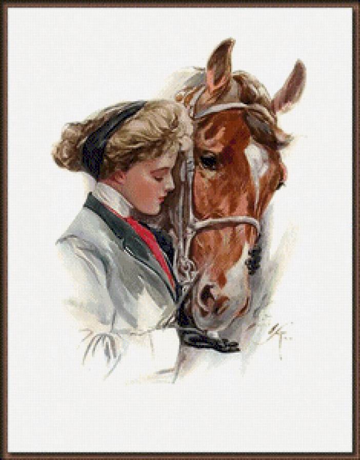 девушка с лошадью - девушки, лошади - предпросмотр