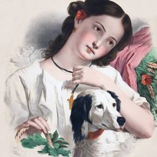 Оригинал схемы вышивки «Дама с собачкой» (№636910)