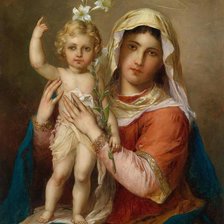 Оригинал схемы вышивки «Дева Мария с младенцем» (№636911)