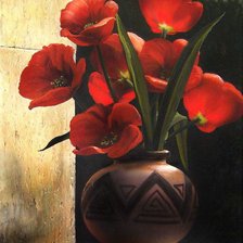 Оригинал схемы вышивки «красные тюльпаны» (№638316)