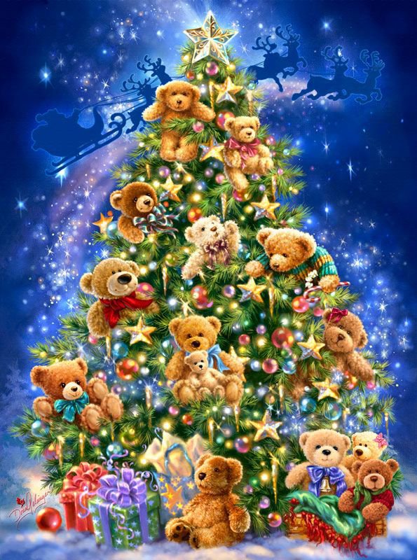 Teddy bear tree - игрушки, новый год, рождество, мишки, елка, плюшевые мишки - оригинал
