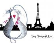 Схема вышивки «Коты в Париже»