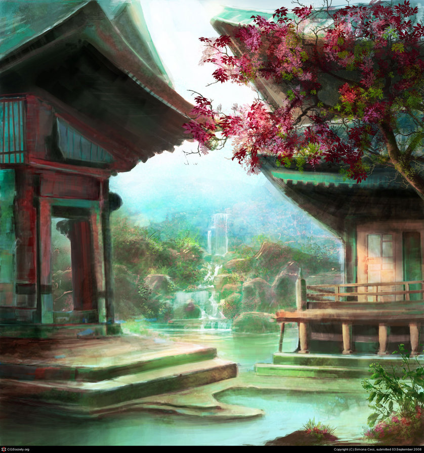 Японский храм - пейзаж, азия, восток, пагода, япония - оригинал
