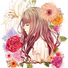 Девушка и цветы
