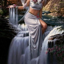 Схема вышивки «женщина-водопад»