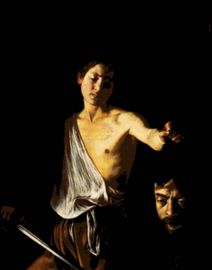 «Давид с головой Голиафа» - караваджо, картина, искусство - предпросмотр