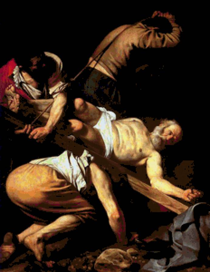 The Crucifixion of Saint Peter, 1601 - картина, караваджо, искусство - предпросмотр