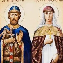 Оригинал схемы вышивки «Святые Пётр и Феврония (покровители семьи)3» (№642622)