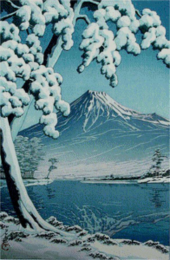 Фудзияма - зима, азия.восток, япония, пейзаж - предпросмотр