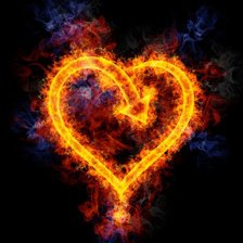 Схема вышивки «сердце в огне»