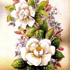 Оригинал схемы вышивки «белые цветы» (№646595)