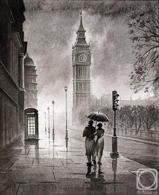 двое в Лондоне - дождь, лондон, любовь - оригинал