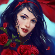 Оригинал схемы вышивки «портрет в красных розах» (№646797)