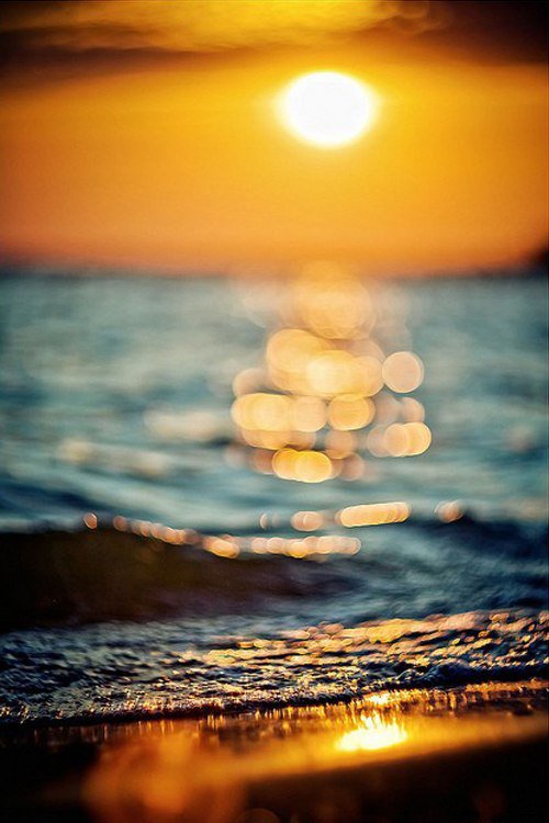 закат на море - море, закат, пейзаж, отражение, солнце, вода - оригинал