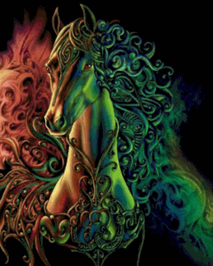 сказочная лошадь - картина живопись - предпросмотр