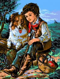 Мальчик с собакой - оригинал