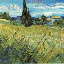 Оригинал схемы вышивки «Ван Гог  Зеленое пшеничное поле с кипарасими» (№647721)