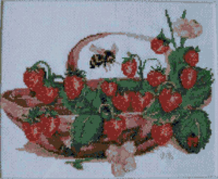 клубника и пчела - лето, пчела, клубника, ягоды - предпросмотр