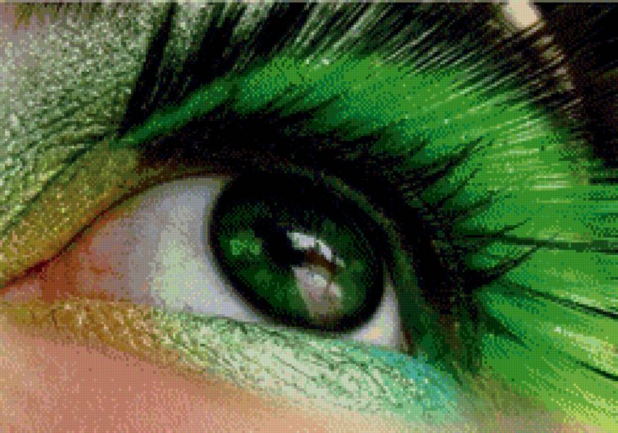 зелёный глаз - глаза, ресницы, взгляд - предпросмотр