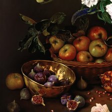 Оригинал схемы вышивки «натюрморт с яблоками и инжиром» (№648716)