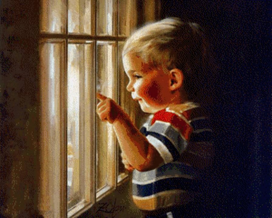мальчик у окна - предпросмотр
