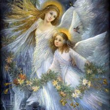 Схема вышивки «Два ангела»