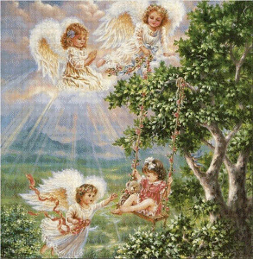 Ангелы-хранители - ангел, девочка, дети - предпросмотр