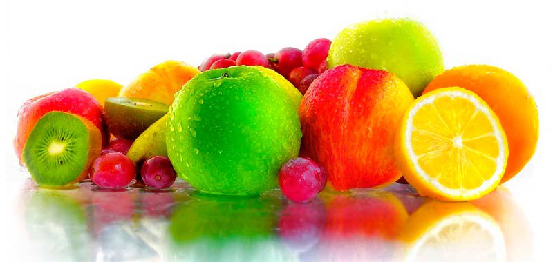 фрукты - отражение, кухня, еда, фрукты - оригинал