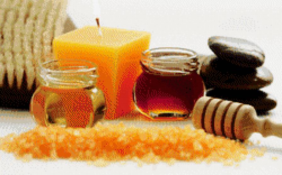 натюрморт с мёдом - свеча, мед, натюрморт - предпросмотр