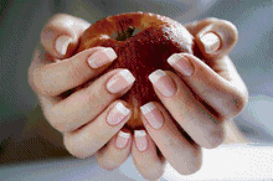 яблоко в руках - яблоко, руки - предпросмотр