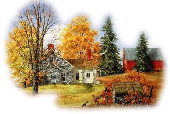 осень - осень, дом, пейзаж - оригинал