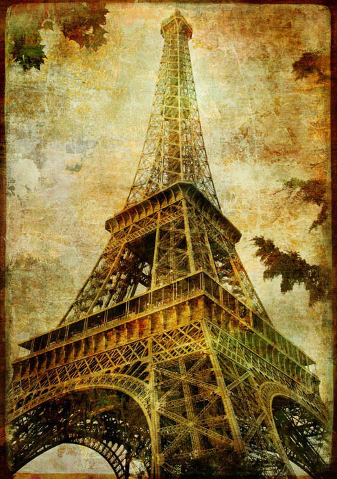 Эйфелевая башня - эйфелевая башня, сепия, романтика, париж, франция - оригинал
