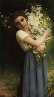 Девушка - девушка цветы картина - оригинал