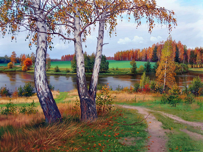 Осенний пейзаж - осень, пейзаж, зорюков а. в - оригинал