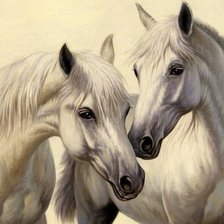 Оригинал схемы вышивки «пара лошадей» (№657056)