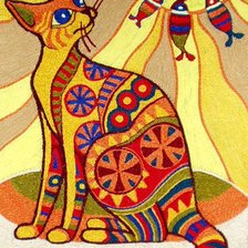 Оригинал схемы вышивки «Кошка и солнце» (№657361)