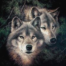 Оригинал схемы вышивки «Волки немного светлее» (№657412)