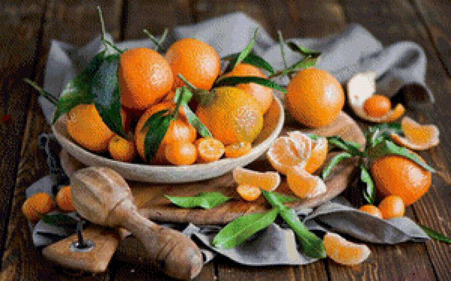 Мандарины - мандарины, фрукты, натюрморт - предпросмотр