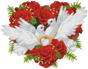 Совет да Любовь - 1 - голубки, розы, сердечко, обручальное кольцо - оригинал