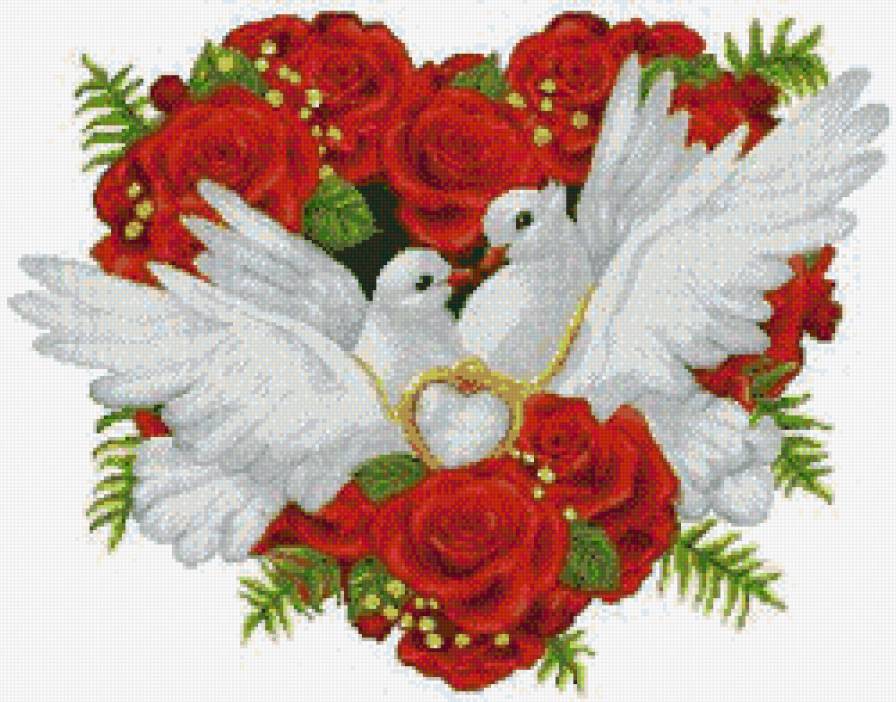 Совет да Любовь - 1 - сердечко, голубки, обручальное кольцо, розы - предпросмотр