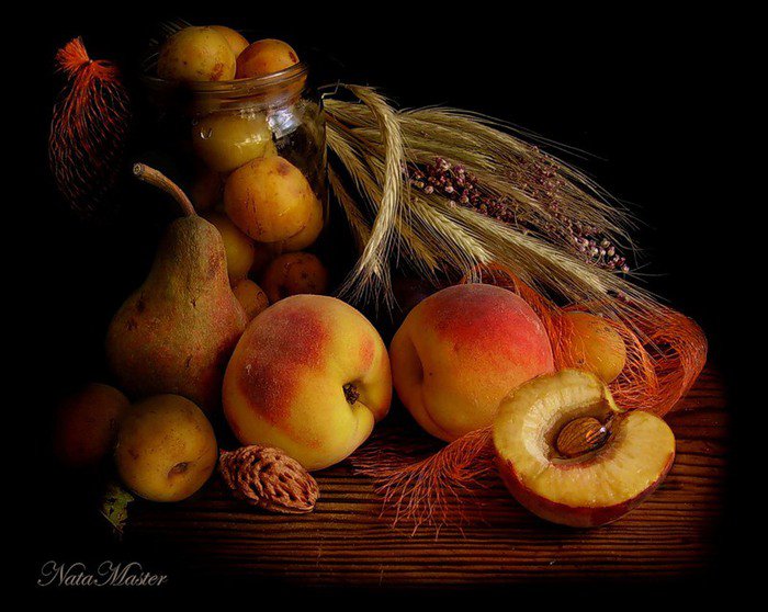 Персики - натюрморт, фрукты - оригинал