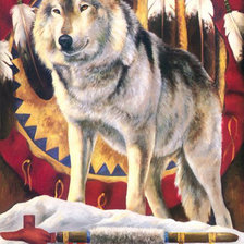 Оригинал схемы вышивки «волк» (№662077)