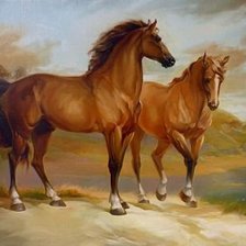 Схема вышивки «пара коней»