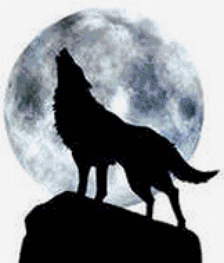 Вой на луну - волк, вой, луна - предпросмотр