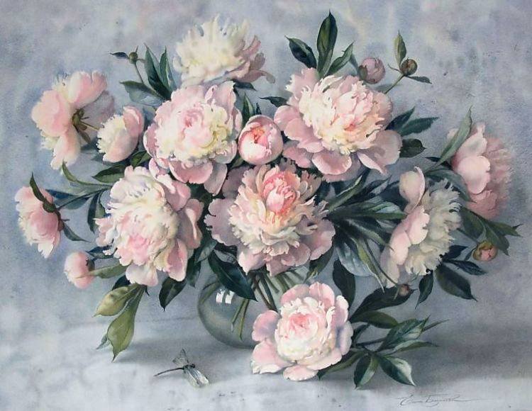 розовые пионы - пионы, натюрморт, цветы, букет - оригинал