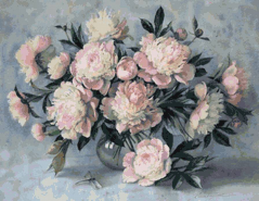 розовые пионы - пионы, букет, натюрморт, цветы - предпросмотр