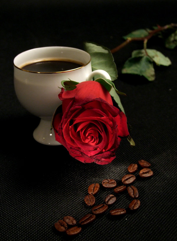 кофе с розой - на кухню - оригинал