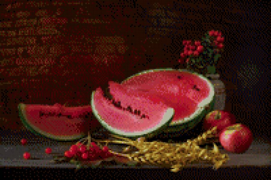 смачный арбуз))) - натюрморт, арбуз, фрукты - предпросмотр