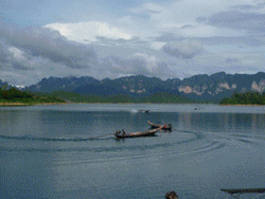 озеро - озеро, природа, тайланд, лодки, вода - предпросмотр