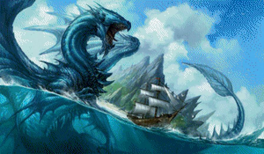 Дракон - дракон, корабль, море - предпросмотр